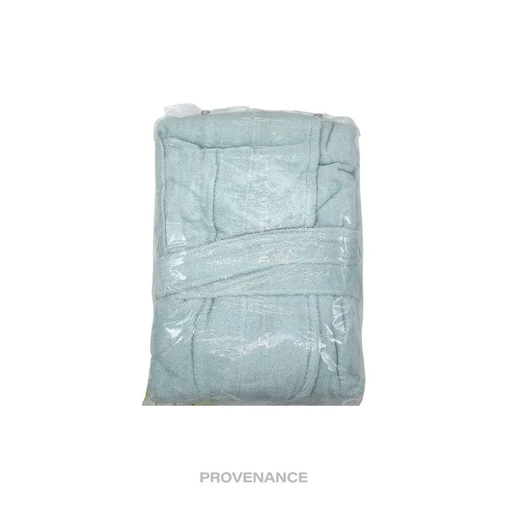 🔴 Balenciaga BB Logo Embroidered Robe - Powder Blue Terry